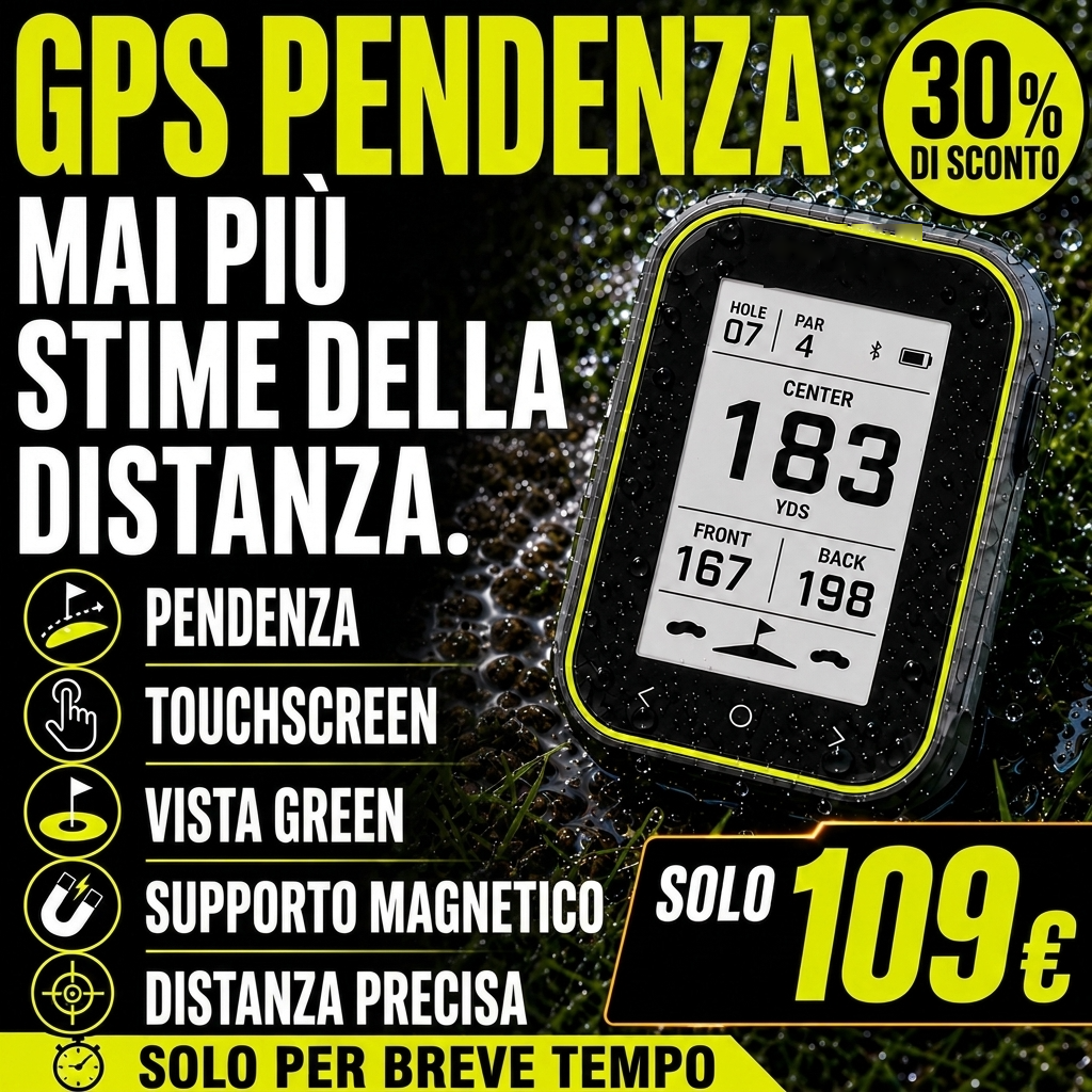 Telemetro Golf GPS con Pendenza – Distanziometro Portatile con Supporto a Clip