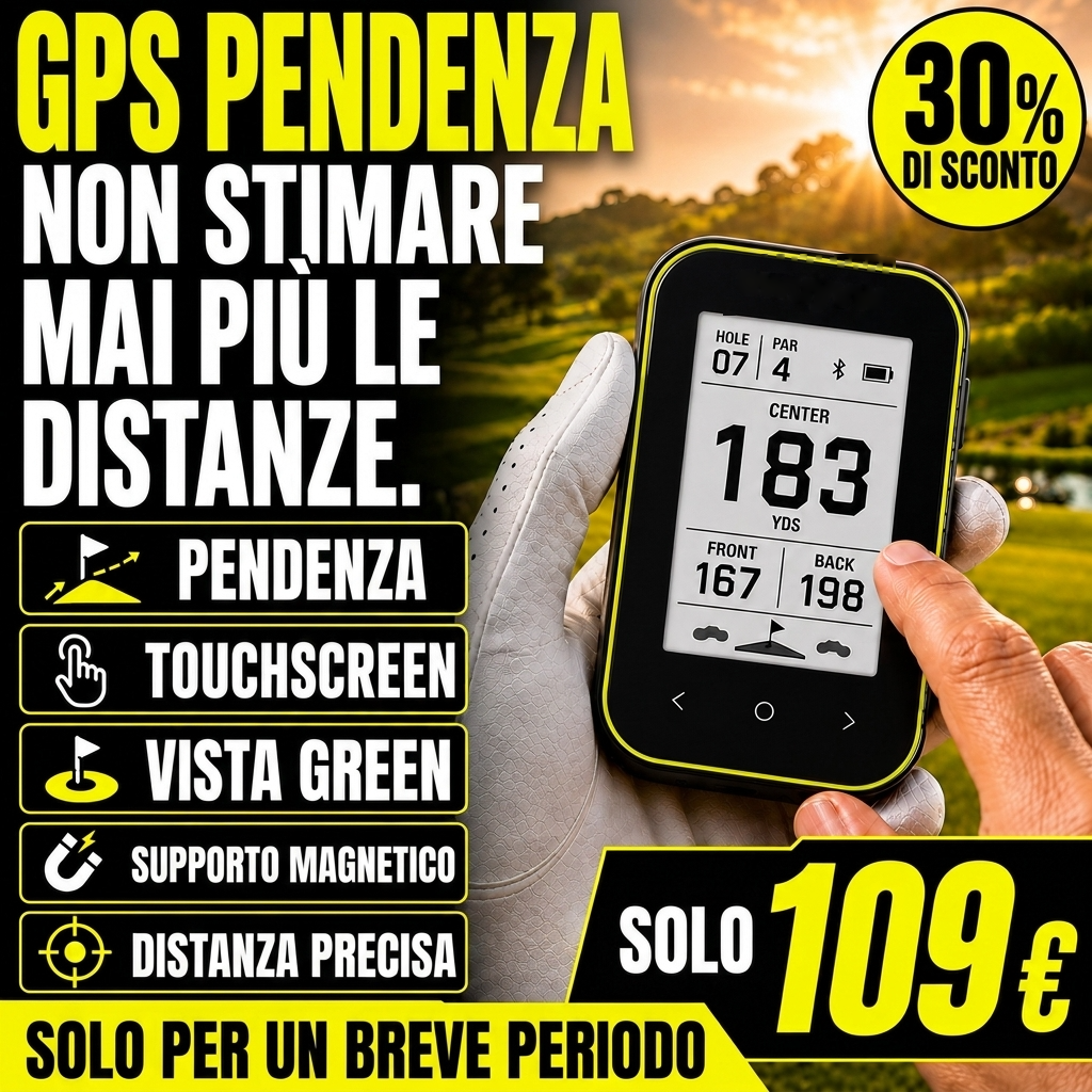 Telemetro Golf GPS con Pendenza – Distanziometro Portatile con Supporto a Clip