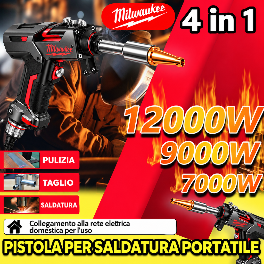 Saldatrice Milwaukee per carpenteria metallica – Saldatrice portatile 4 in 1